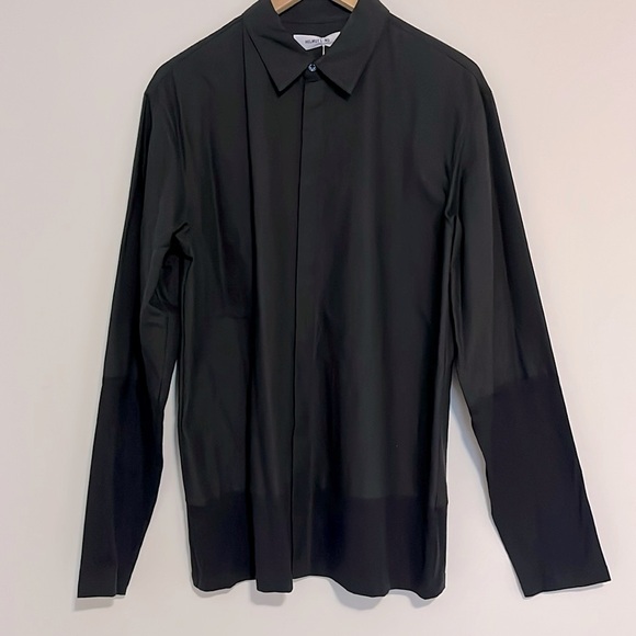 Helmut Lang Jersey Combo Long Sleeve Shirt Black Small NWT - Picture 1 of 10